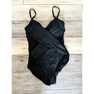 Embrace your curves by Miracle brand black swimsuit M